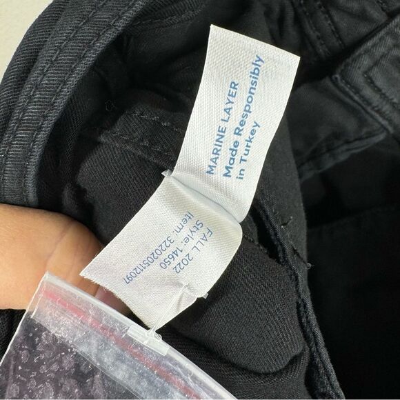 Marine Layer High Waist Bridget Slim Wide Leg Crop Pants Black Women’s Size 0 - Picture 7 of 7